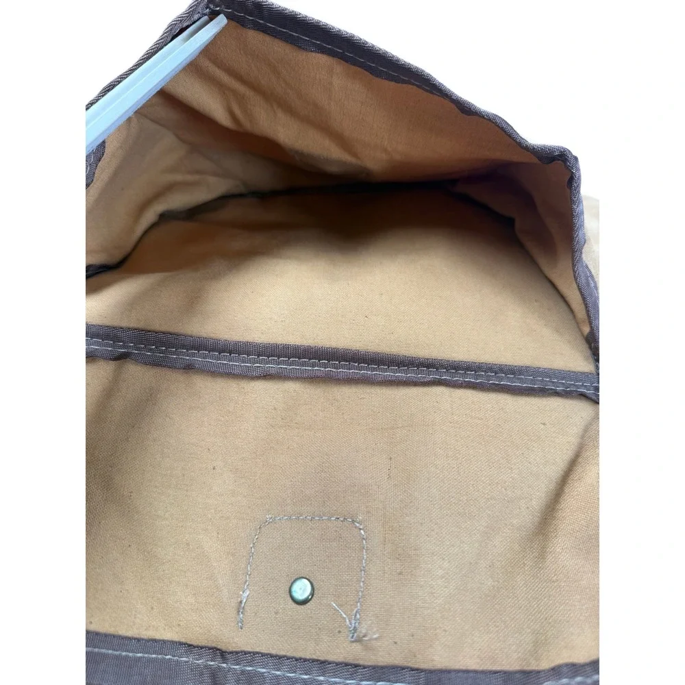 Orvis Backpack Unisex Medium Tan Good Canvas Leather Trim Outdoor Rugged Bag